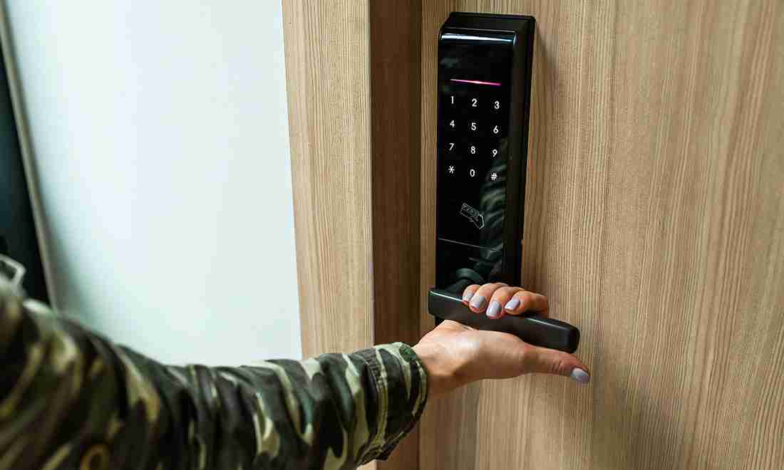 Smart access control door lock system for secure business and commercial property entry