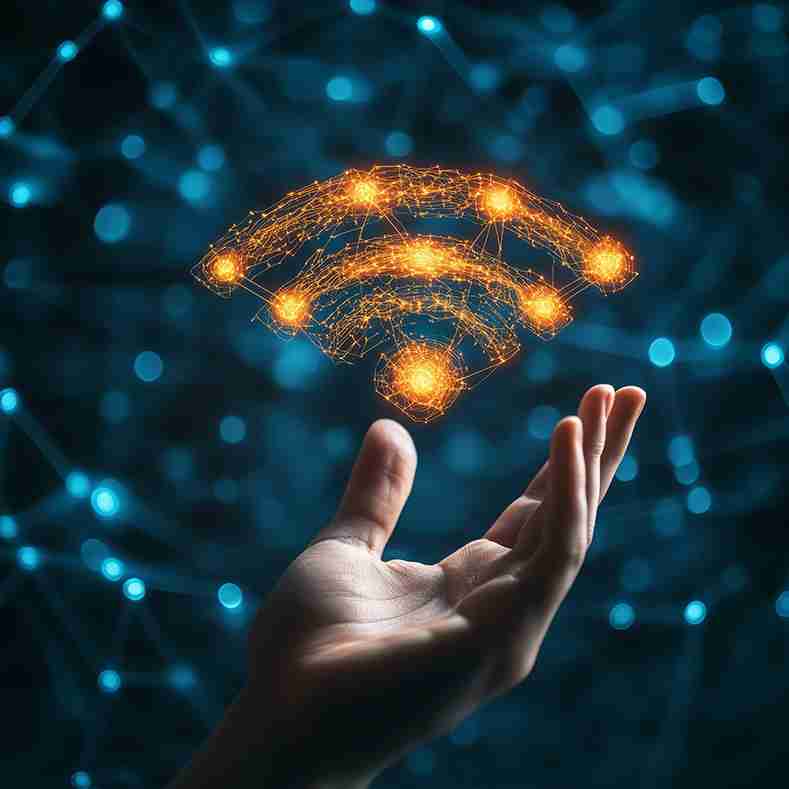 Digital wireless connectivity and network technology concept representing modern communication solutions